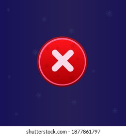 Christmas Game UI Close Round Button Colorful Simple Cute Colorful On Blue Background Vector Design