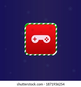 Diseño de vectores de fondo azul para juego de Navidad UI Gamepad Button Colorful Simple Cute Color