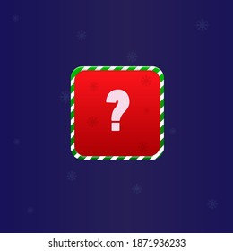 Christmas Game UI Question Button Colorful Simple Cute Colorful On Blue Background Vector Design