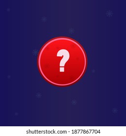 Christmas Game UI Question Round Button Colorful Simple Cute Colorful On Blue Background Vector Design