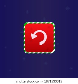 Christmas Game UI Rotate Button Colorful Simple Cute Colorful On Blue Background Vector Design