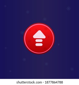 Christmas Game UI Scrolling Up Arrow Swipe Round Button Colorful Simple Cute Colorful On Blue Background Vector Design