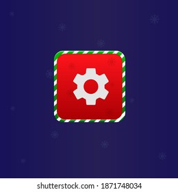 Christmas Game UI Settings Button Colorful Simple Cute Colorful On Blue Background Vector Design