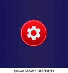 Frische Spiele-UI-Einstellungen Rundtasten Bunte, einfache, schmale Farbe auf blauem Hintergrund Vectordesign
