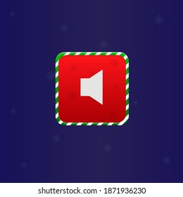 Christmas Game UI Sound Button Colorful Simple Cute Colorful On Blue Background Vector Design