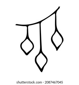 Christmas garland bauble doodle illustration hand drawn style