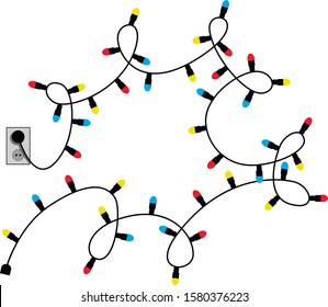 Christmas garland, can be used as a card for the new year, Christmas. Vector