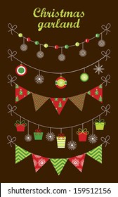 christmas garland collection. vector illustration