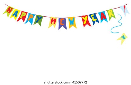christmas garland of colored flags