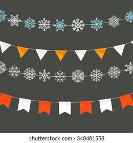 Christmas garland design template
