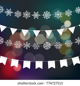 Christmas garland design template. Festive vector illustration