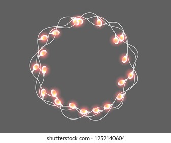 Christmas garland glowing frame