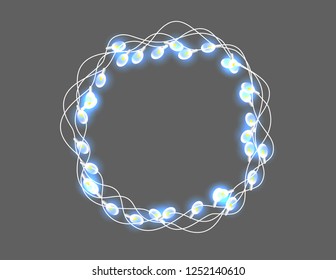 Christmas garland glowing frame