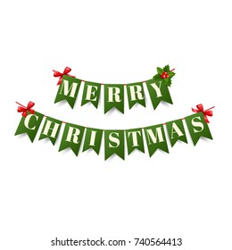 Christmas Garland With Gradient Mesh, Vector Illustration
