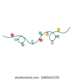 Christmas garland hand drawn isolated
