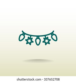 Christmas garland icon