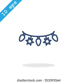 Christmas garland icon