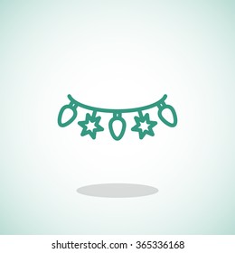 Christmas garland icon
