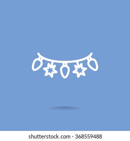 Christmas garland icon