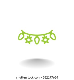 Christmas garland icon