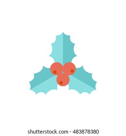 Christmas garland icon in flat color style. Celebration merry greeting new year