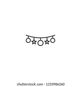 Christmas garland icon vector