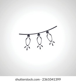 Christmas Garland isolated icon on white background
