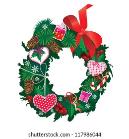 Christmas garland isolated on white background