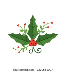 christmas garland leaf illustration isolated