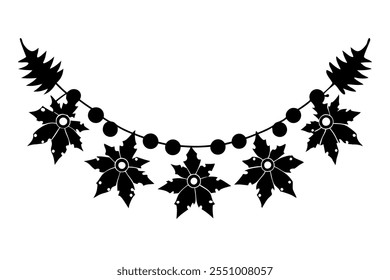 Christmas Garland Lights Silhouette Images