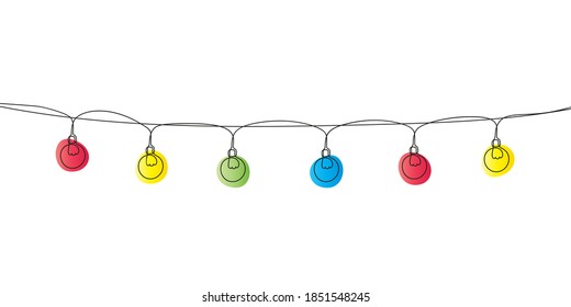 Christmas garland multicolor light