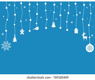 Christmas garland. pattern without a seam. flat vector illustration isolated on blue background