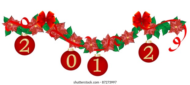 Christmas garland with red balls