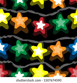 Christmas garland seamless background. Vector background for fabric, Wallpaper, posters, advertising posters, baby prints, gift wrap and paper, napkins. Vector