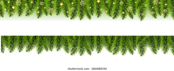 Christmas Garland Set White background With Gradient Mesh, Vector Illustration