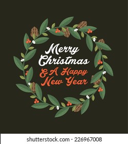 christmas garland template vector/illustration