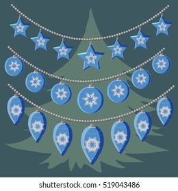 Christmas garland. Christmas tree decoration 