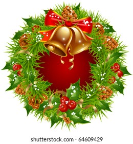 Christmas garland vector frame isolated on white background 2