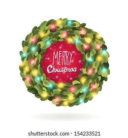 Christmas garland wreath vector image