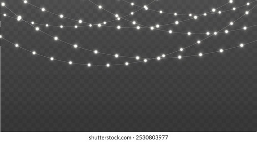 Las guirnaldas de Navidad están disponibles en un formato de fondo de Vector transparente. Este conjunto de guirnaldas brillantes de Navidades es adecuado para su uso en invitaciones publicitarias, Anuncios de Web y postales. 
