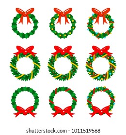 Christmas Garlands Icon Vector Graphic Illustration Sign Symbol Design Set