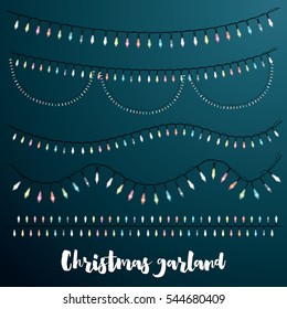 Christmas Garlands Set. Vector Illustration.