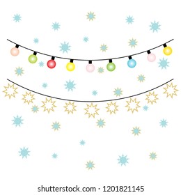 Christmas garlands and snowflakes. vector