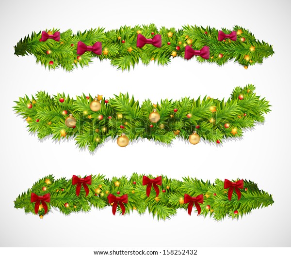 Christmas Garlands Vector Illustration Stock Vector (Royalty Free ...