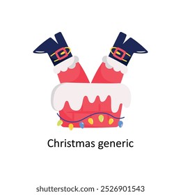 Christmas generic doodle vector outline Sticker. EPS 10 file