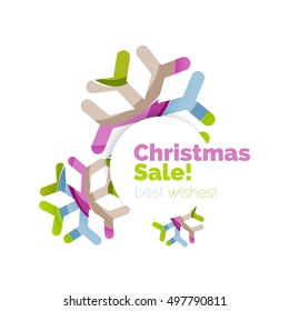 Christmas geometric abstract sale promo banner. Vector illustration