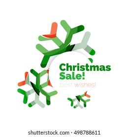 Christmas geometric abstract sale promo banner. Vector illustration