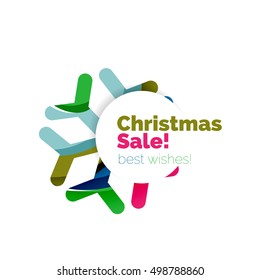 Christmas geometric abstract sale promo banner. Vector illustration