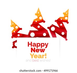 Christmas geometric abstract sale promo banner. Vector illustration