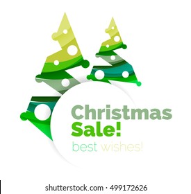 Christmas geometric abstract sale promo banner. Vector illustration